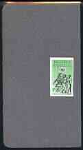 Nigeria 1969 International Year of African Tourism 1s Traditional Musicians machine proof mounted on small grey card as submitted for approval, similar to issued stamp, stamps on , stamps on  stamps on music, stamps on  stamps on tourism