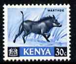 Kenya 1966 Warthog 30c (from Animal def set) unmounted mint, SG 24*, stamps on animals, stamps on warthogg, stamps on swine