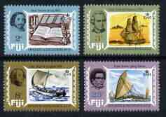 Fiji 1970 Explorers and Discoverers perf set of 4 unmounted mint, SG 424-27, stamps on personalities, stamps on explorers, stamps on cook, stamps on bligh, stamps on ships
