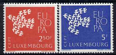 Luxembourg 1961 Europa set of 2 unmounted mint, SG 697-98, stamps on , stamps on  stamps on europa