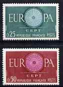 France 1960 Europa set of 2 unmounted mint, SG 1497-98*, stamps on europa