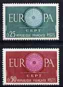 France 1960 Europa set of 2 unmounted mint, SG 1497-98*, stamps on , stamps on  stamps on europa