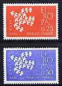 France 1961 Europa set of 2 unmounted mint, SG 1539-40, stamps on , stamps on  stamps on europa