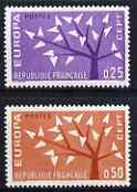 France 1962 Europa set of 2 unmounted mint, SG 1585-86*, stamps on , stamps on  stamps on europa