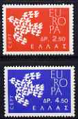 Greece 1961 Europa set of 2 unmounted mint, SG 877-78*, stamps on , stamps on  stamps on europa