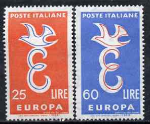 Italy 1958 Europa set of 2 unmounted mint, SG 973-74*, stamps on europa