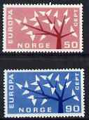 Norway 1962 Europa set of 2 unmounted mint, SG 527-28*, stamps on , stamps on  stamps on europa