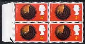 Great Britain 1967 British Discovery & Invention 4d radar positional marginal block of 4 incl R10/2 variety 