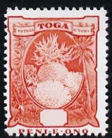 Tonga 1897 Coral (6d) without value  'Maryland' perf 'unused' forgery, as SG 47 - the word Forgery is either handstamped or printed on the back and comes on a presentation card with descriptive notes, stamps on , stamps on  stamps on maryland, stamps on  stamps on forgery, stamps on  stamps on forgeries, stamps on  stamps on qv, stamps on  stamps on coral, stamps on  stamps on marine life, stamps on  stamps on  qv , stamps on  stamps on 