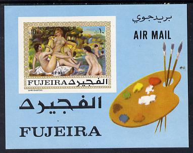 Fujeira 1971 Paintings by Renoir imperf m/sheet unmounted mint Mi BL 49B , stamps on arts    renoir    nudes