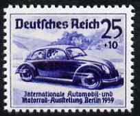 Germany 1939 Volkswagen Car 25pf + 10pf  'Maryland' perf 'unused' forgery, as SG 676 - the word Forgery is either handstamped or printed on the back and comes on a presentation card with descriptive notes