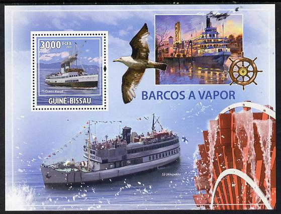 Guinea - Bissau 2009 Steamships perf s/sheet unmounted mint, stamps on , stamps on  stamps on ships, stamps on  stamps on paddle steamers
