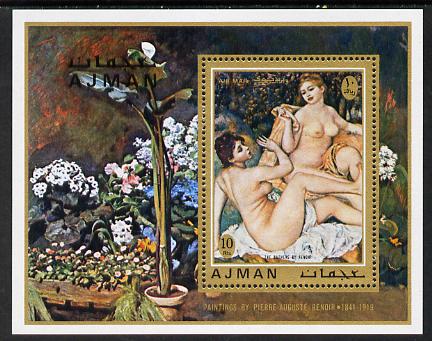 Ajman 1971 Nude Paintings by Renoir perf m/sheet unmounted mint Mi Bl 278A , stamps on , stamps on  stamps on arts, stamps on  stamps on nudes, stamps on  stamps on renoir