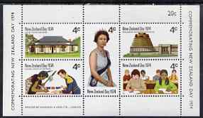 New Zealand 1974 New Zealand Day perf m/sheet unmounted mint, SG MS 1046, stamps on royalty, stamps on education, stamps on constitutions
