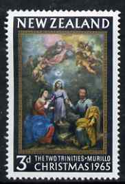 New Zealand 1965 Christmas 3d (Two Trinities by Murillo) unmounted mint, SG 834*, stamps on , stamps on  stamps on christmas, stamps on  stamps on arts