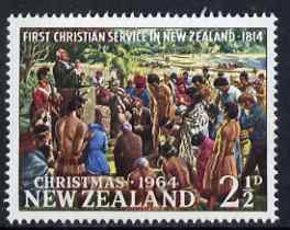 New Zealand 1964 Christmas 2.5d (Rev Marsden) unmounted mint, SG 824*, stamps on christmas, stamps on arts