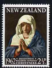 New Zealand 1962 Christmas 2.5d (Madonna in Prayer by Sassoferrato) unmounted mint, SG 814*, stamps on , stamps on  stamps on christmas, stamps on  stamps on arts