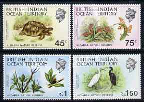 British Indian Ocean Territory 1971 Aldabra Nature Reserve perf set of 4 unmounted mint, SG 36-39, stamps on , stamps on  stamps on wildlife, stamps on  stamps on tortoises, stamps on  stamps on reptiles, stamps on  stamps on lily, stamps on  stamps on flowers, stamps on  stamps on herons, stamps on  stamps on birds, stamps on  stamps on insects