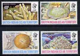 British Indian Ocean Territory 1972 Coral perf set of 4 unmounted mint, SG 41-44, stamps on marine life, stamps on coral