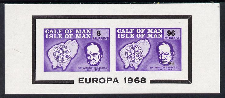 Calf of Man 1968 Europa opt on Churchill imperf m/sheet (8m & 96m violet) (Rosen CA110MS) very slight disturbance to gum otherwise unmounted mint, stamps on , stamps on  stamps on churchill  europa  maps  personalities