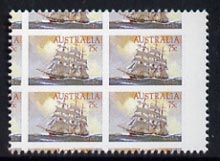 Australia 1984 Clipper Ships 75c perf proof single with 43% reduction showing portions of several stamps and/or marginal markings, unmounted mint as SG 913