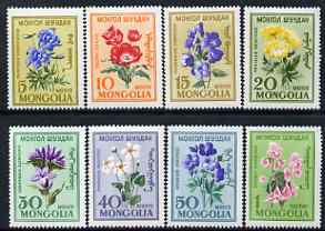 Mongolia 1960 Flowers perf set of 8 unmounted mint, SG 184-91, stamps on , stamps on  stamps on flowers