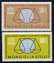 Mongolia 1963 Human Rights perf set of 2 unmounted mint, SG 325-26, stamps on , stamps on  stamps on human rights