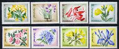 Mongolia 1966 Flowers perf set of 8 unmounted mint, SG 413-20, stamps on flowers