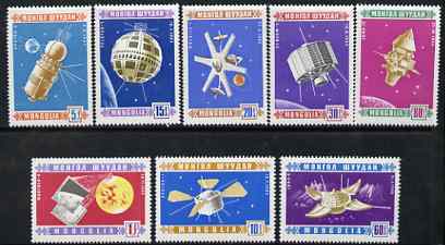 Mongolia 1966 Space Satellites perf set of 8 unmounted mint, SG 421-27, stamps on , stamps on  stamps on space