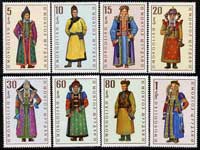 Mongolia 1969 Mongolian Costumes perf set of 8 unmounted mint, SG 515-22, stamps on , stamps on  stamps on costumes