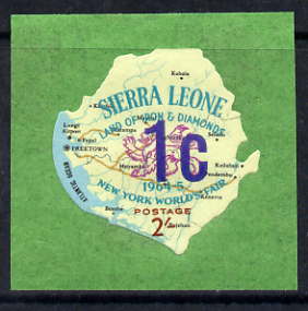 Sierra Leone 1964-66 Surcharged 4th issue 1c on 2s (Lion & Map) unmounted mint SG 352*, stamps on lions, stamps on cats, stamps on maps