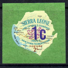Sierra Leone 1964-66 Surcharged 4th issue 1c on 2s (Lion & Map) unmounted mint SG 352*, stamps on lions, stamps on cats, stamps on maps