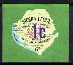 Sierra Leone 1964-66 Surcharged 4th issue 1c on 6d (Lion & Map) unmounted mint SG 351*, stamps on , stamps on  stamps on lions, stamps on  stamps on cats, stamps on  stamps on maps