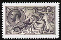 Great Britain 1913-19 Seahorse 1  'Maryland' perf forgery 'unused', as SG 403 - the word Forgery is either handstamped or printed on the back and comes on a presentation card with descriptive notes, stamps on maryland, stamps on forgery, stamps on forgeries, stamps on , stamps on  kg5 , stamps on , stamps on horses