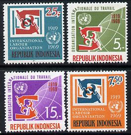 Indonesia 1969 International Labour Organisation set of 4, SG 1219-22 unmounted mint*, stamps on , stamps on  stamps on business