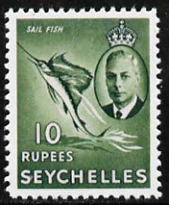 Seychelles 1952 Sailfish 10r,  