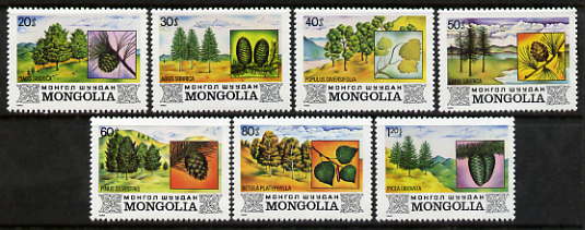 Mongolia 1982 Trees perf set of 7 unmounted mint, SG 1461-67, stamps on , stamps on  stamps on trees, stamps on  stamps on 