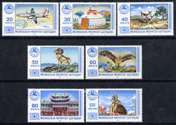 Mongolia 1983 Tourism perf set of 7 values unmounted mint SG 1524-30, stamps on , stamps on  stamps on tourism, stamps on  stamps on aviation, stamps on  stamps on deer, stamps on  stamps on argali, stamps on  stamps on eagles, stamps on  stamps on birds of prey, stamps on  stamps on museums