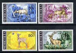 Mongolia 1984 Red Deer perf set of 4 unmounted mint, SG 1653-56, stamps on animals, stamps on deer