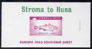 Stroma 1963 Europa imperf m/sheet (2s6d Cod) on white paper unmounted mint, stamps on europa, stamps on fish