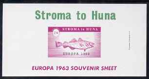 Stroma 1963 Europa imperf m/sheet (2s6d Cod) on white paper unmounted mint, stamps on europa, stamps on fish