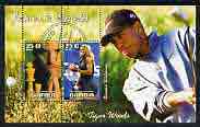 Gambia 2003 Games & Sports perf sheetlet containing 2 values, fine cto used (Kasparov, Serena Williams & Tiger Woods), stamps on sport, stamps on chess, stamps on tennis, stamps on golf