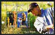 Gambia 2003 Games & Sports perf sheetlet containing 2 values, fine cto used (Kasparov, Serena Williams & Tiger Woods), stamps on , stamps on  stamps on sport, stamps on  stamps on chess, stamps on  stamps on tennis, stamps on  stamps on golf