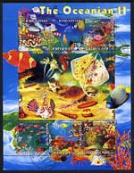 Kyrgyzstan 2004 Fauna of the World - Oceania #2 perf sheetlet containing 6 values cto used, stamps on marine life, stamps on fish, stamps on shells, stamps on coral, stamps on 