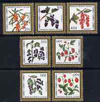 Mongolia 1987 Fruits perf set of 7 values unmounted mint, SG 1849-55, stamps on fruit, stamps on food, stamps on 