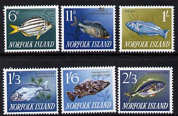 Norfolk Island 1962 Fishes set of 6 unmounted mint SG 43-48, stamps on fish