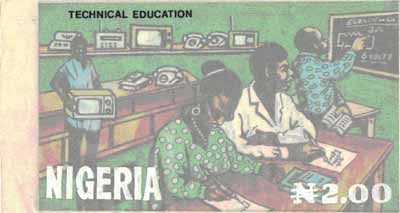 Nigeria 1986 Nigerian Life Def series - original hand-painted artwork for N2 value (Students in Laboratory) by Godrick N Osuji on card 8.5x5, stamps on education     science     computers