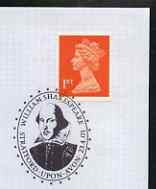 Postmark - Great Britain 2001 cover for William Shakespeare with illustrated Stratford upon Avon cancel, stamps on shakespeare, stamps on literature, stamps on personalities