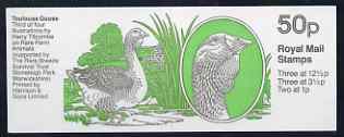 Great Britain 1982-83 Rare Farm Animals #3 (Toulouse Goose) 50p booklet complete, SG FB25, stamps on , stamps on  stamps on farming, stamps on  stamps on animals, stamps on  stamps on geese