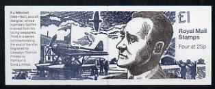 Great Britain 1995 50th Anniversary of End of World War II #3 (R J Mitchell) £1 booklet complete, SG FH38, stamps on aviation, stamps on personalities, stamps on , stamps on  ww2 , stamps on , stamps on spitfires